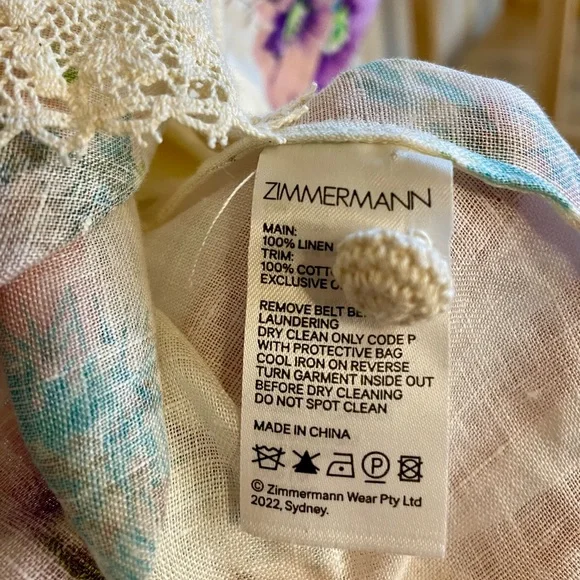 Zimmermann Jude Lace Trim Swing Dress in Bright Floral 0P - Picture 4 of 9